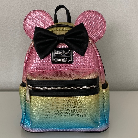 Loungefly Handbags - LoungeFly Minnie Mouse Pastel Sequined Mini Backpack